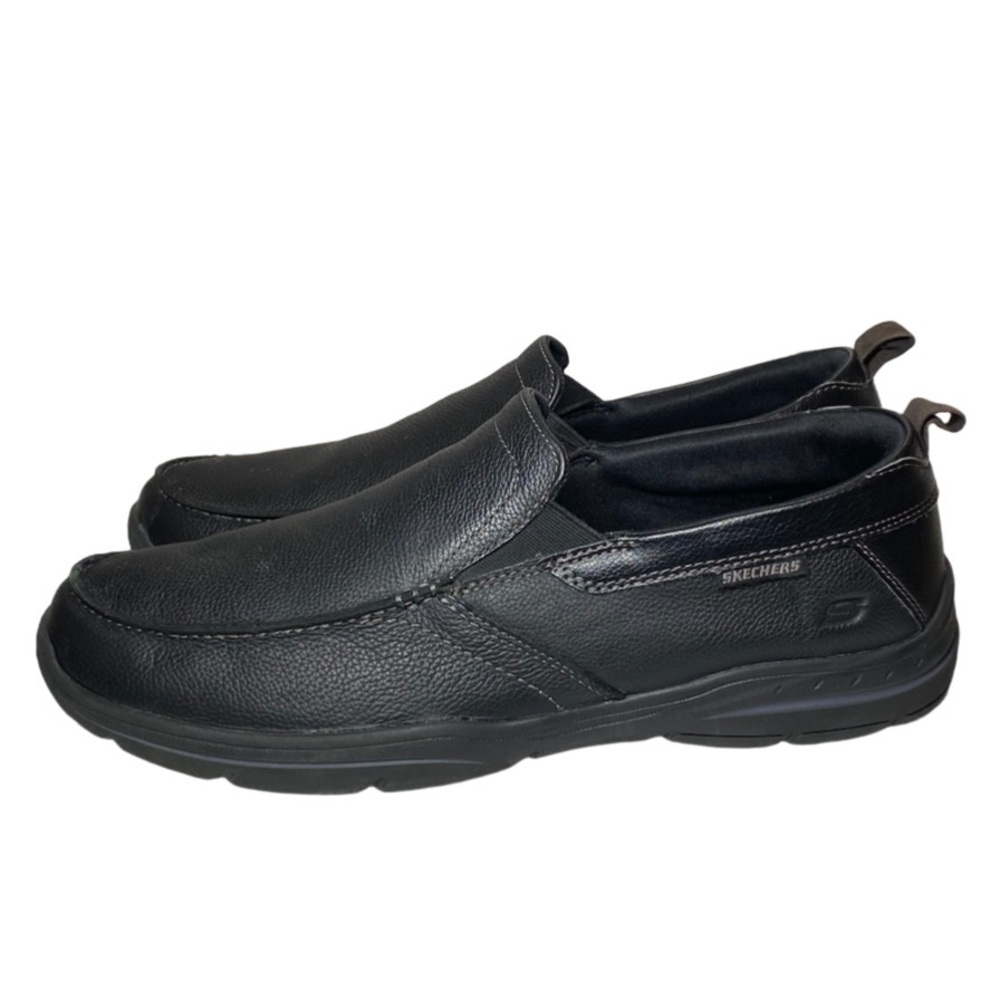 Skechers Harper Forde Relaxed Fit Loafers Men’s 11.5 Black Leather Slip-On Shoes